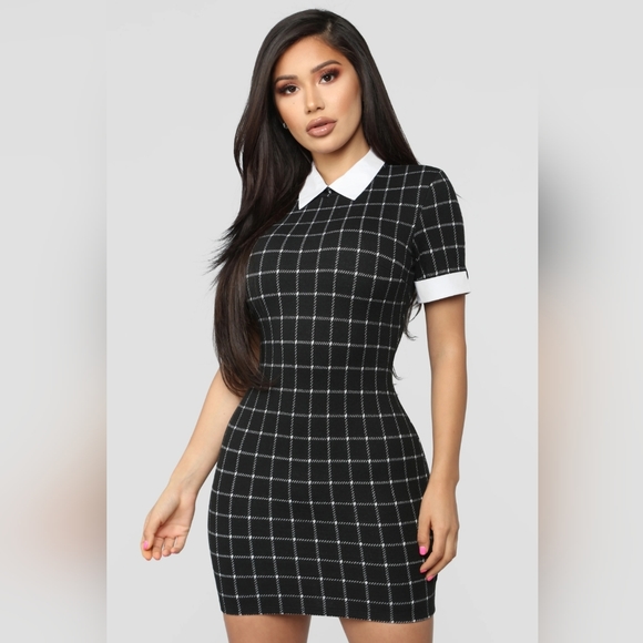 Any Day Of The Week Collared Dress - Black Medium - Picture 1 of 5